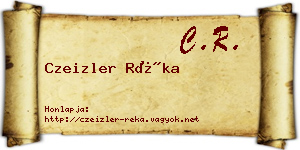 Czeizler Réka névjegykártya